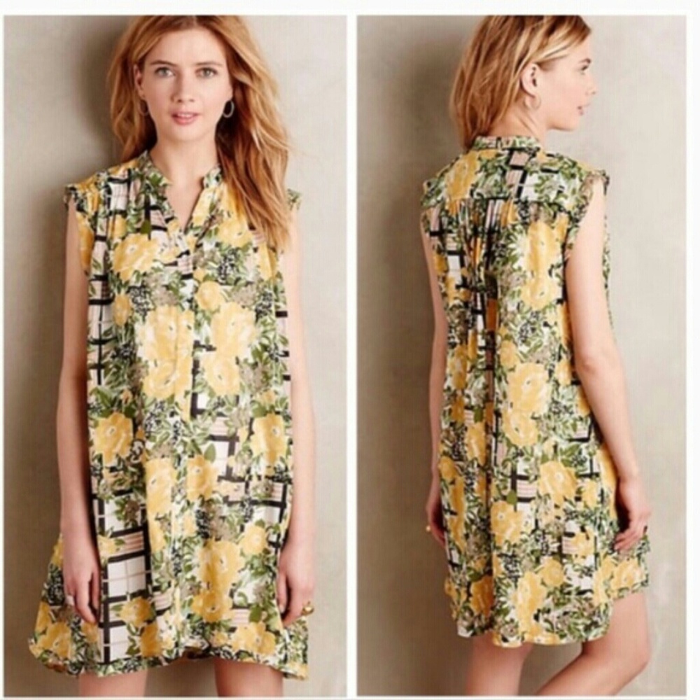 Anthropologie Porridge floral  shirt Dress xs